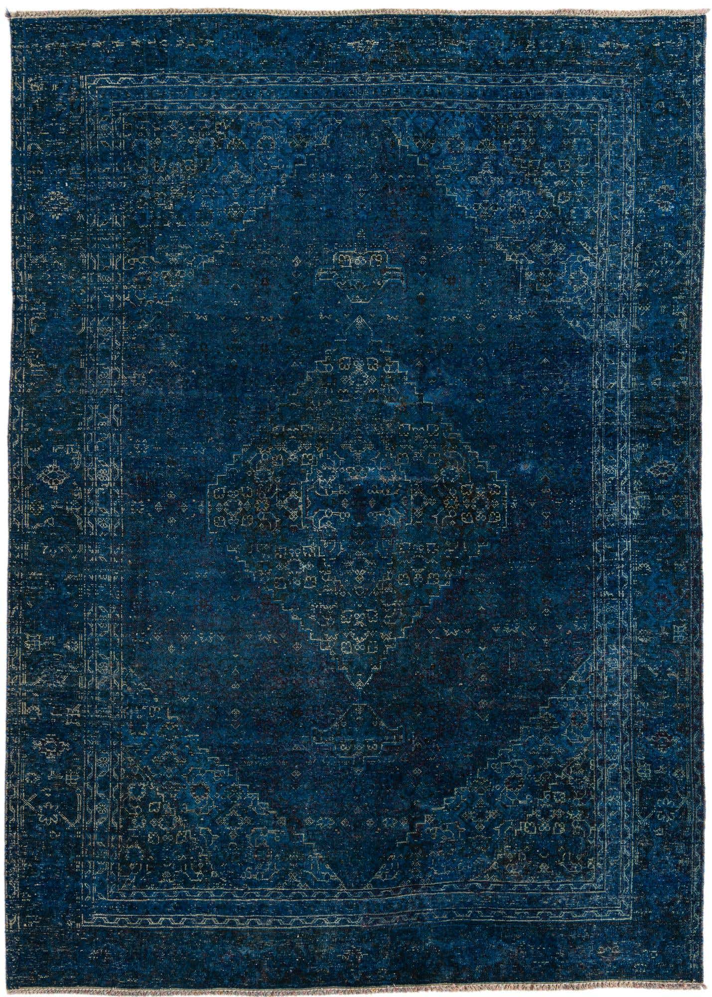190cm x 260cm Hand Knotted Ultra Vintage Persian Wool Rug