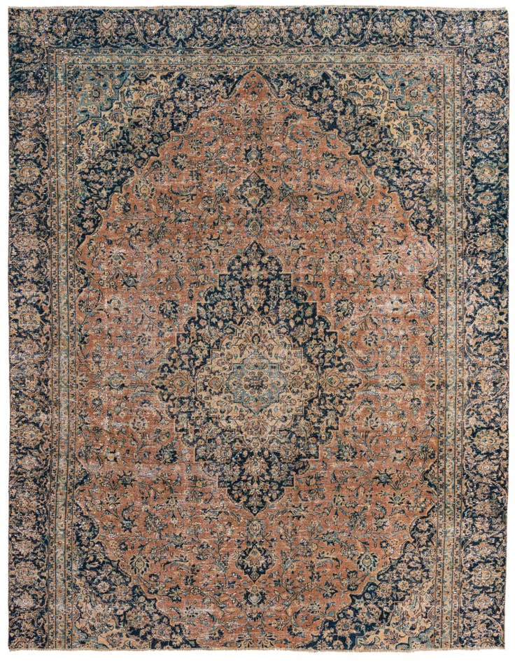 Detail image of 9' 1 x 11' 1 Hand Knotted Ultra Vintage Persian Wool Rug