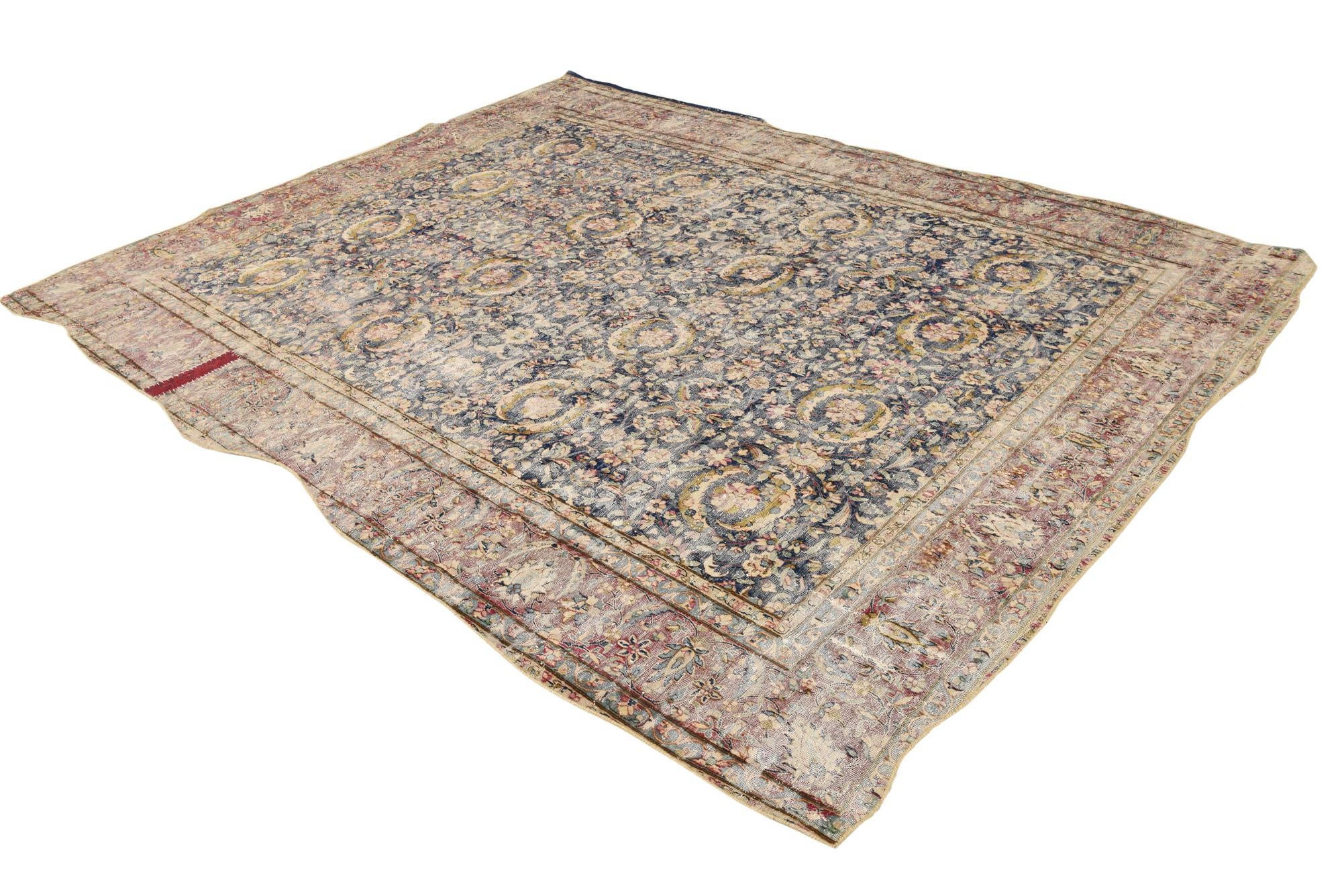 9' 3 x 12' Hand Knotted Ultra Vintage Persian Wool Rug