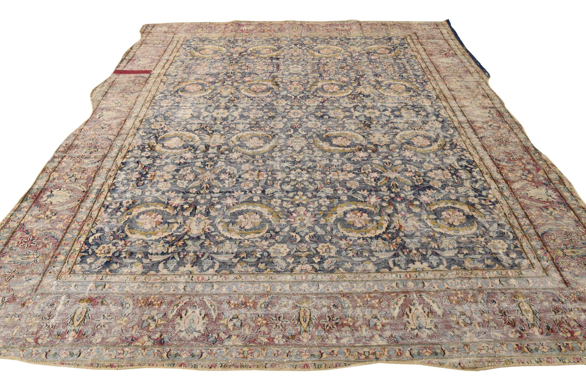 9' 3 x 12' Hand Knotted Ultra Vintage Persian Wool Rug