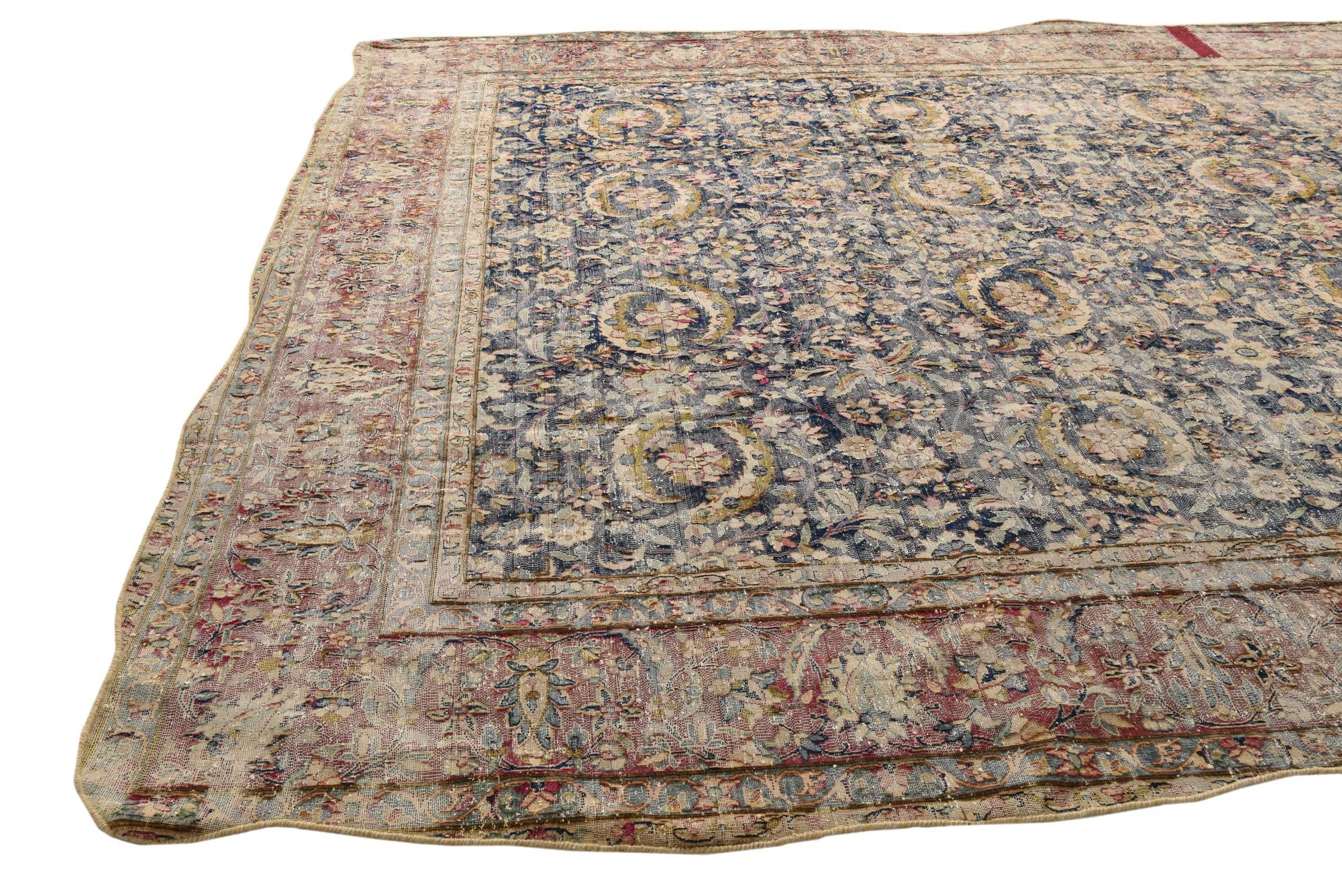 9' 3 x 12' Hand Knotted Ultra Vintage Persian Wool Rug