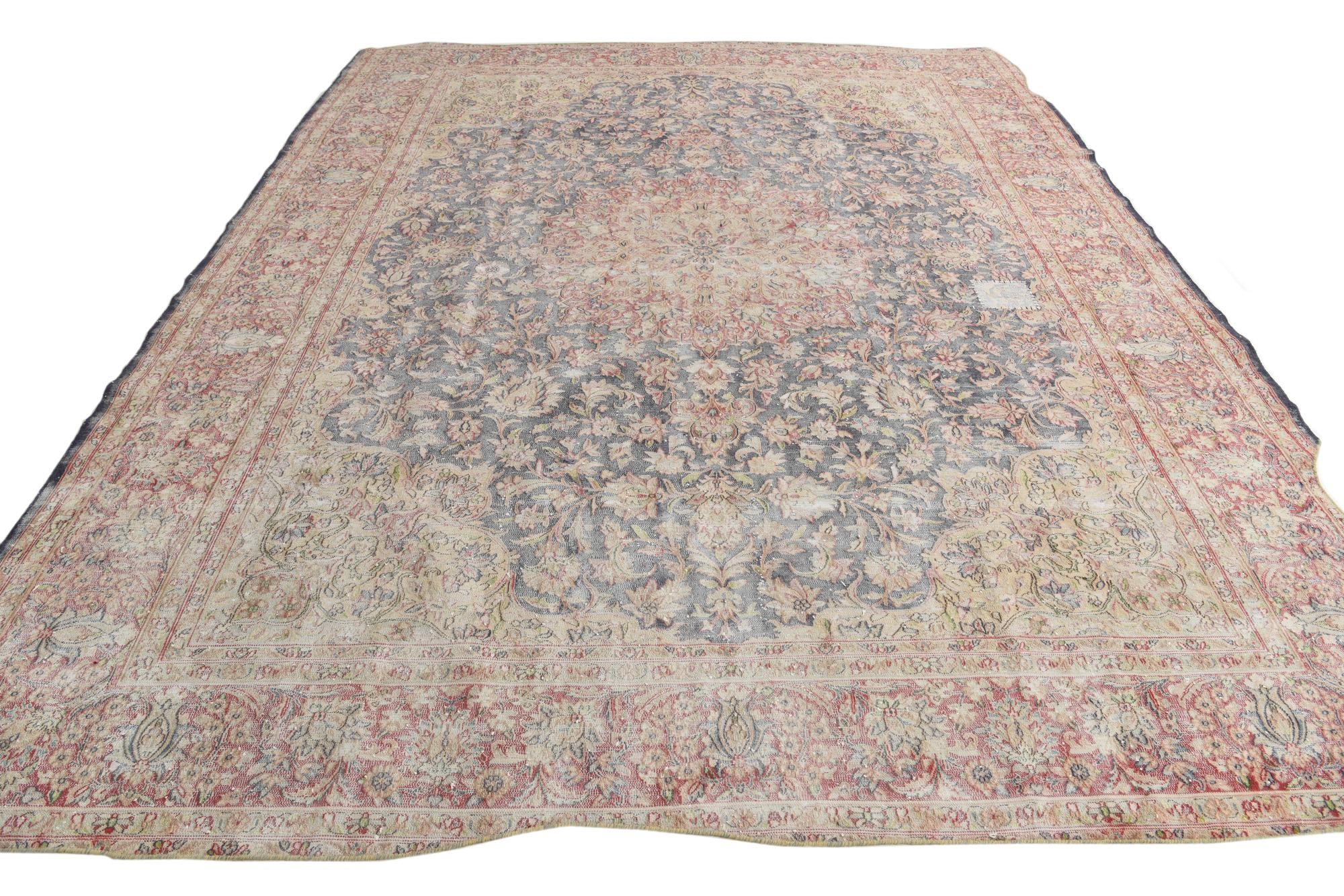 10' x 12' 8 Hand Knotted Ultra Vintage Persian Wool Rug