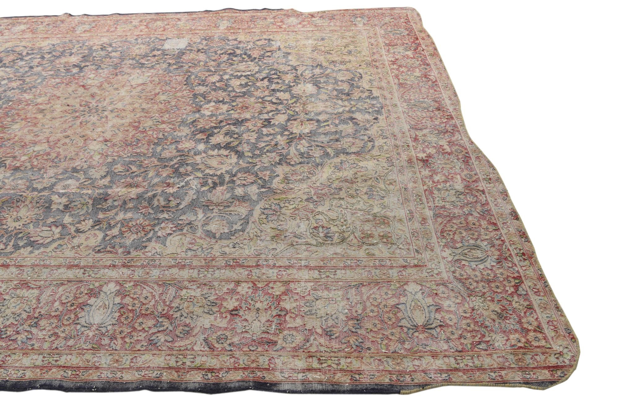 10' x 12' 8 Hand Knotted Ultra Vintage Persian Wool Rug