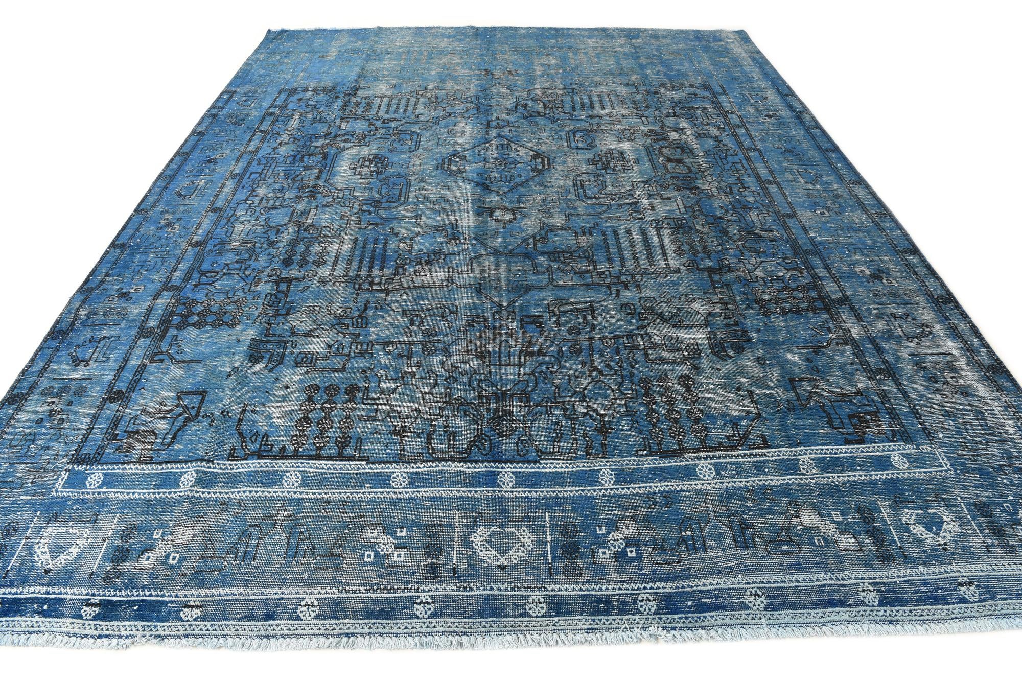 9' 7 x 12' 6 Hand Knotted Ultra Vintage Persian Wool Rug