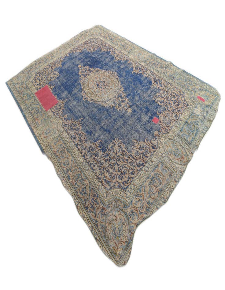 Detail image of 8' 9 x 12'  Hand Knotted Ultra Vintage Persian Wool Rug