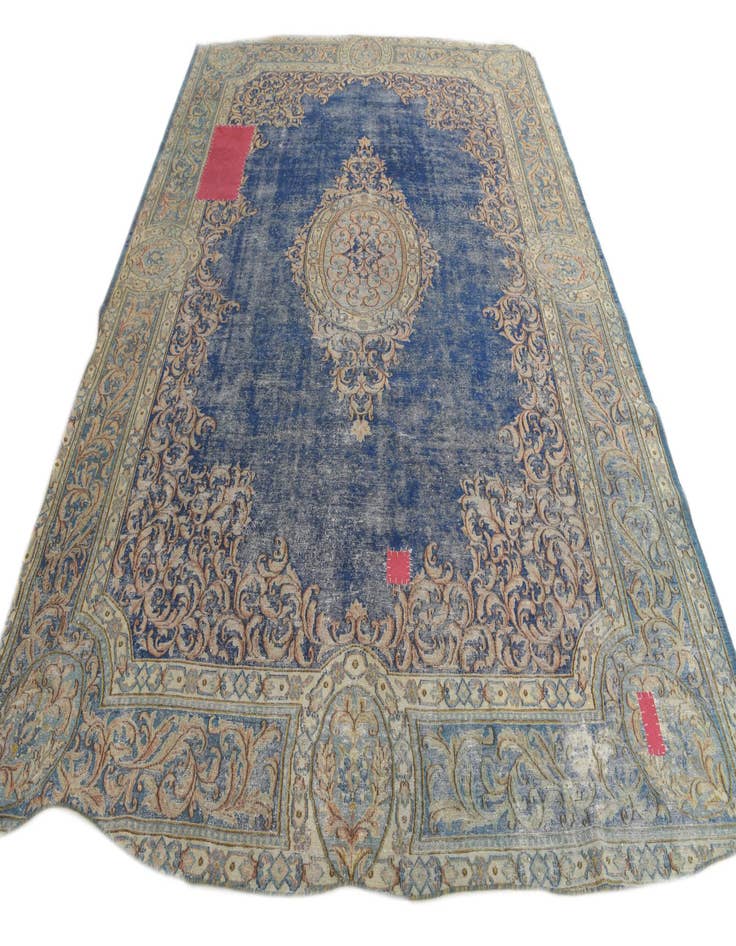 Detail image of 8' 9 x 12'  Hand Knotted Ultra Vintage Persian Wool Rug