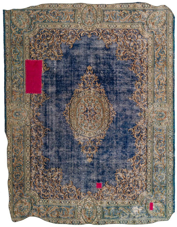 Detail image of 8' 9 x 12' Hand Knotted Ultra Vintage Persian Wool Rug