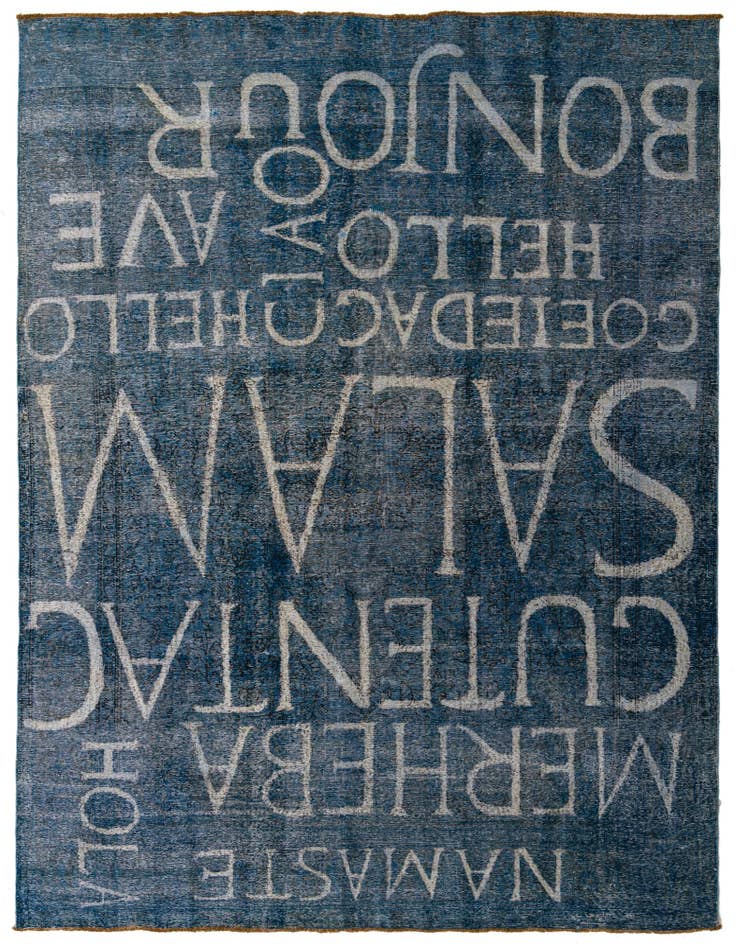 Detail image of 9' 5 x 12' Hand Knotted Ultra Vintage Persian Wool Rug