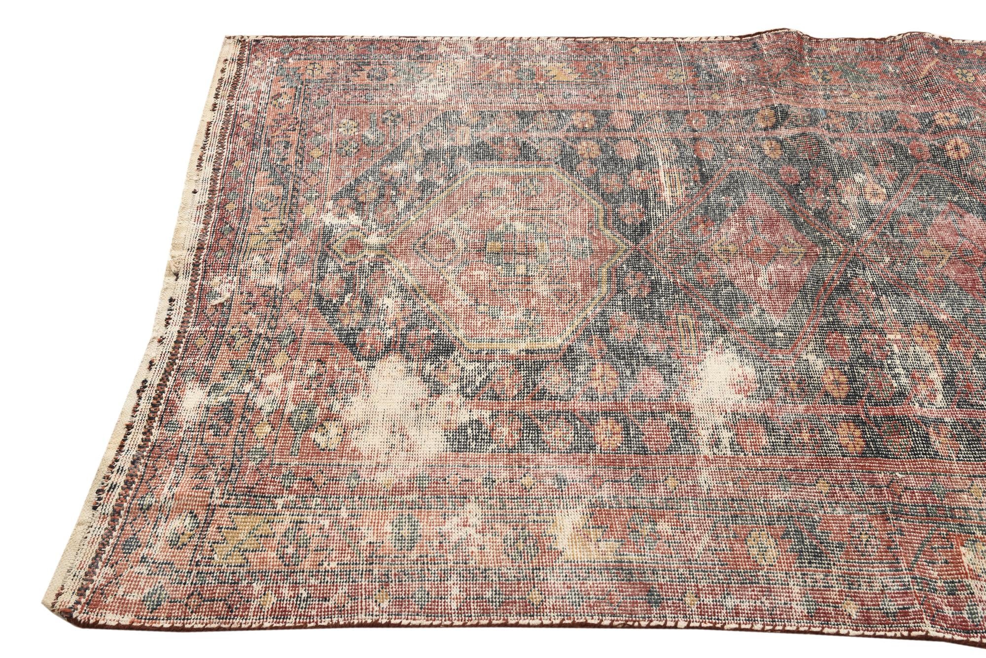 4' 6 x 7' 3 Hand Knotted Ultra Vintage Persian Wool Rug