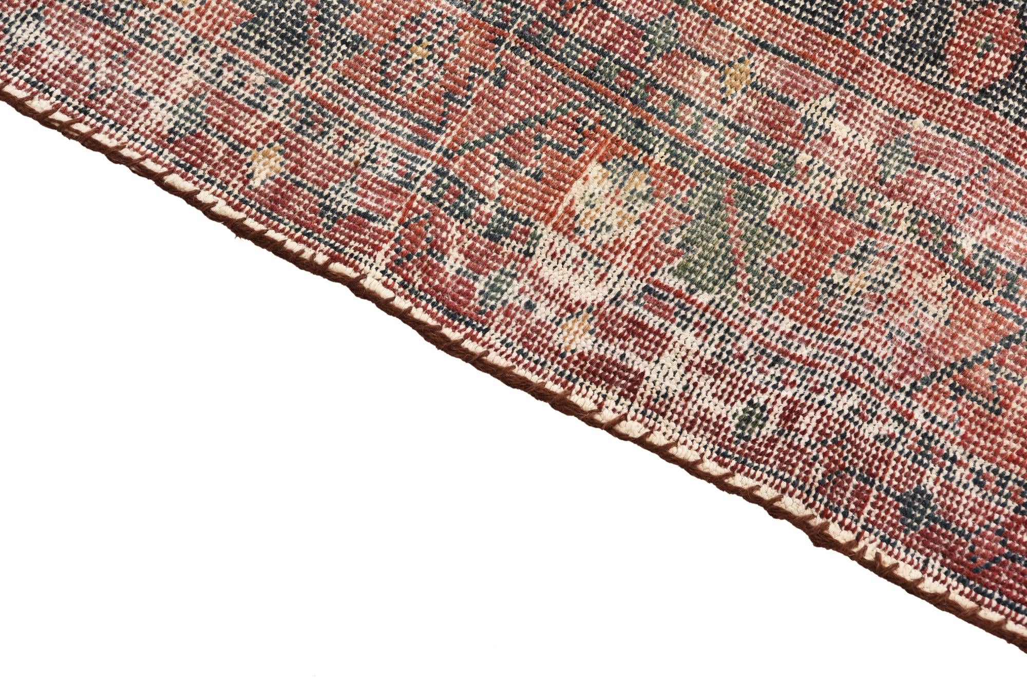 4' 6 x 7' 3 Hand Knotted Ultra Vintage Persian Wool Rug