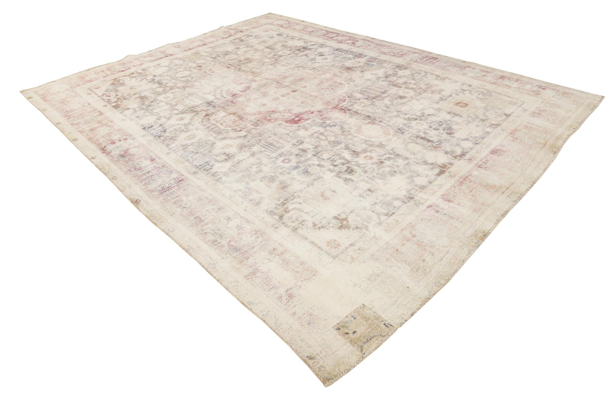 9' 9 x 12' 7 Hand Knotted Ultra Vintage Persian Wool Rug