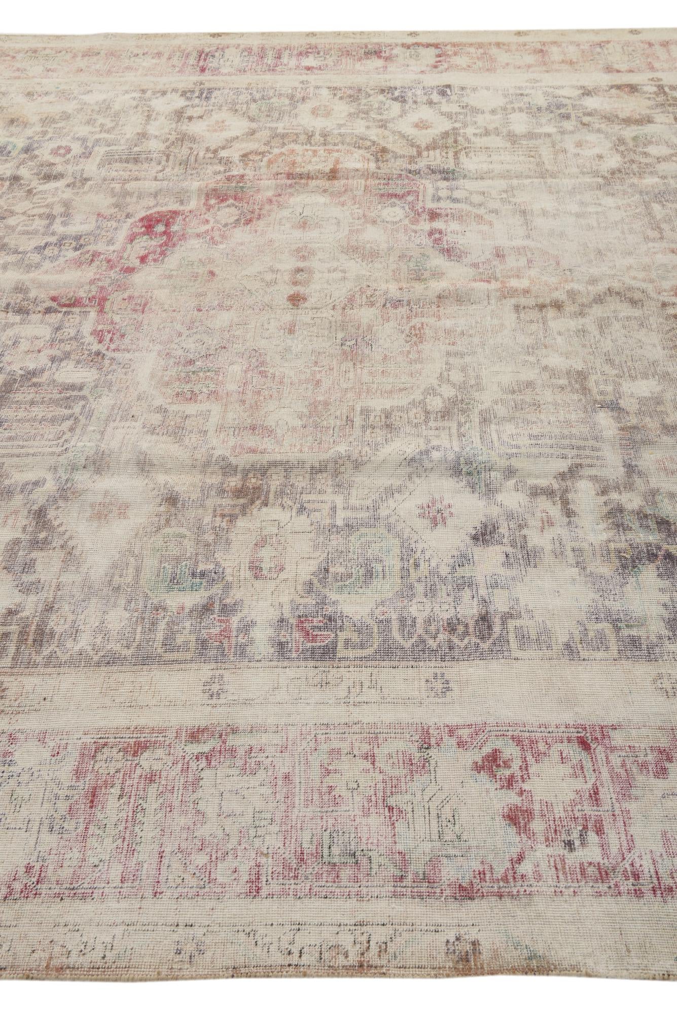 9' 9 x 12' 7 Hand Knotted Ultra Vintage Persian Wool Rug