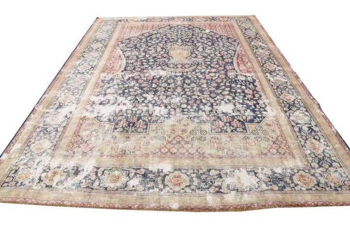9' x 11' 8 Hand Knotted Ultra Vintage Persian Wool Rug