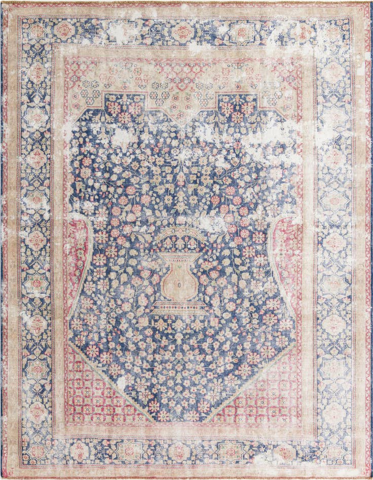 Detail image of 9' x 11' 8 Hand Knotted Ultra Vintage Persian Wool Rug