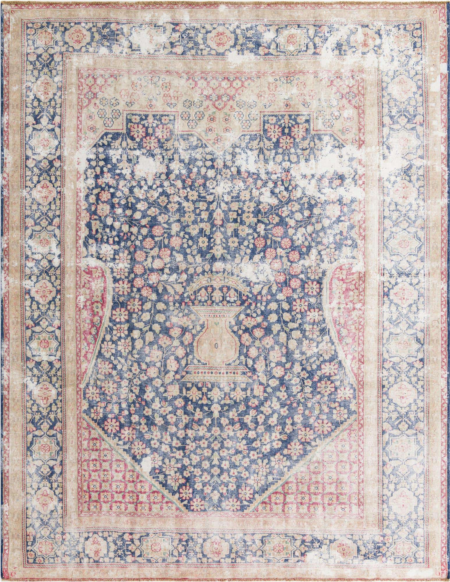 9' x 11' 8 Hand Knotted Ultra Vintage Persian Wool Rug