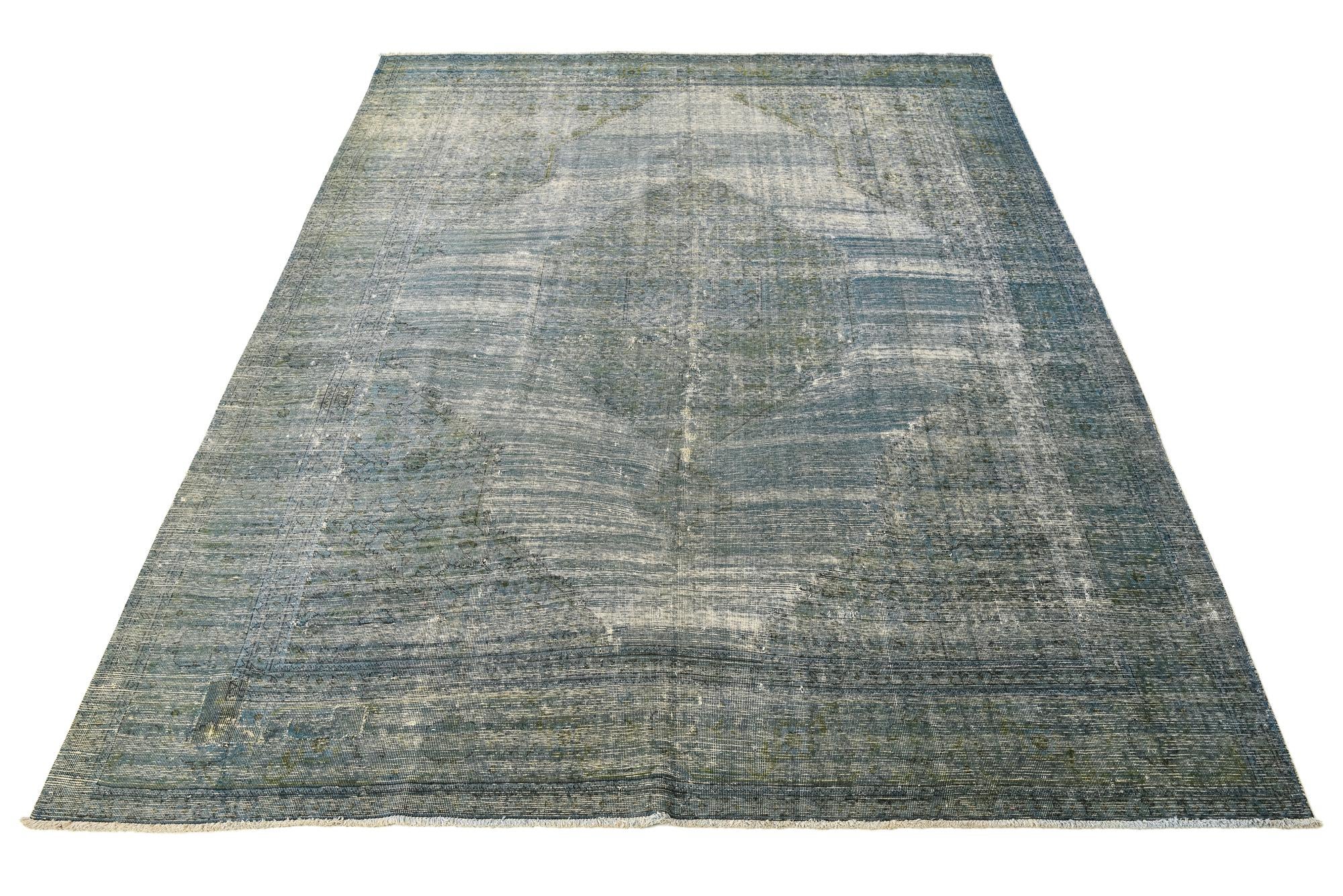 10' x 12' 5 Hand Knotted Ultra Vintage Persian Wool Rug