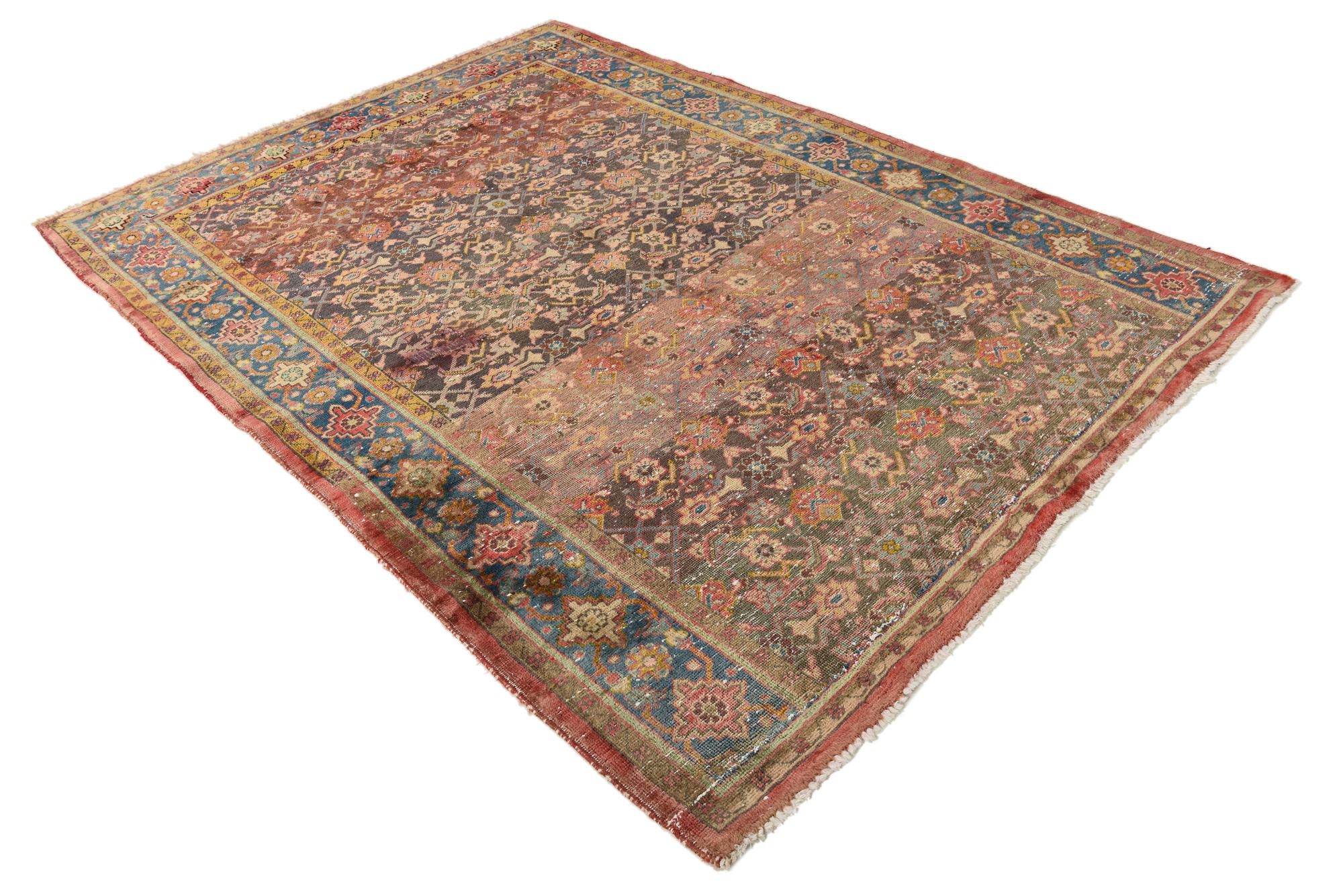 5' 3 x 7' 8 Hand Knotted Ultra Vintage Persian Wool Rug