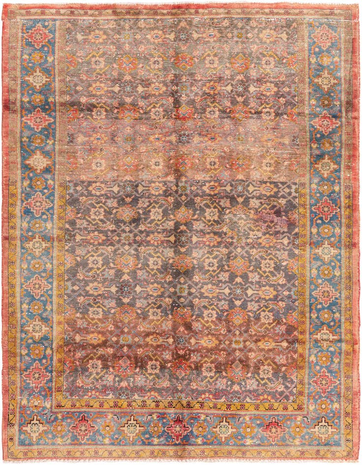 Detail image of 5' 3 x 7' 8 Hand Knotted Ultra Vintage Persian Wool Rug