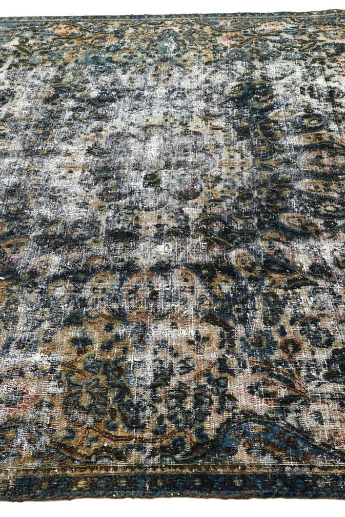 6' 10 x 11' Hand Knotted Ultra Vintage Persian Wool Rug