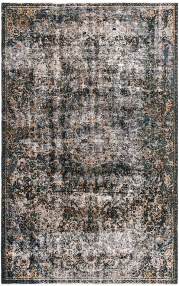 Detail image of 6' 10 x 11' Hand Knotted Ultra Vintage Persian Wool Rug