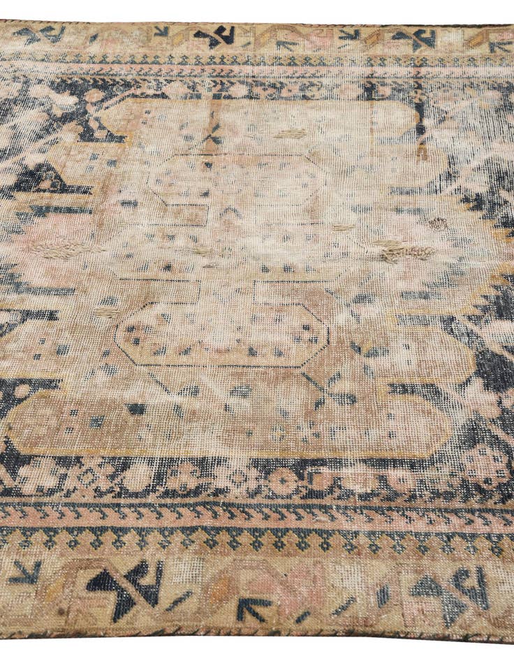Detail image of 4' 10 x 6' 4  Hand Knotted Ultra Vintage Persian Wool Rug