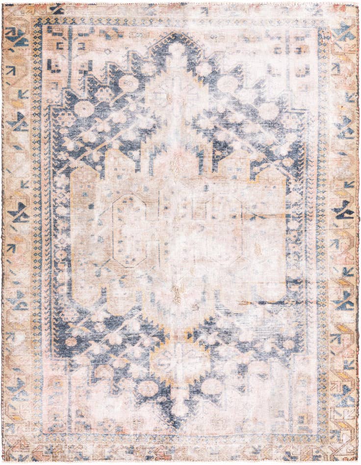 Detail image of 4' 10 x 6' 4 Hand Knotted Ultra Vintage Persian Wool Rug