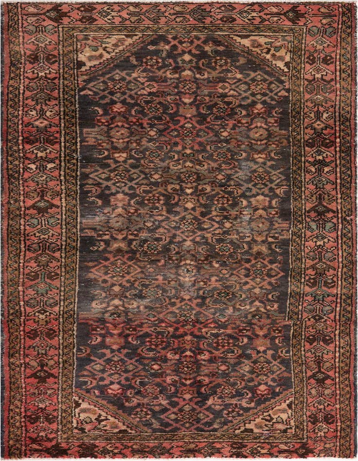 Detail image of 3' 9 x 7' 1 Hand Knotted Ultra Vintage Persian Wool Rug