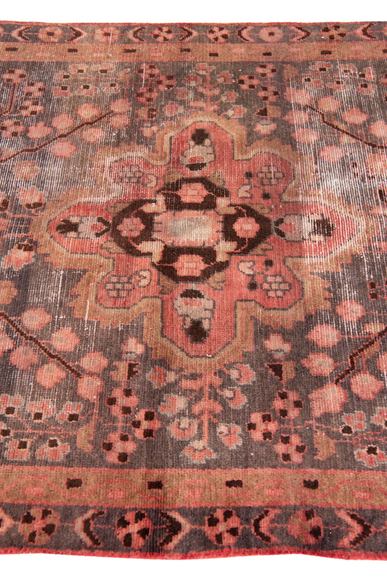 4' 1 x 6' 8 Hand Knotted Ultra Vintage Persian Wool Rug