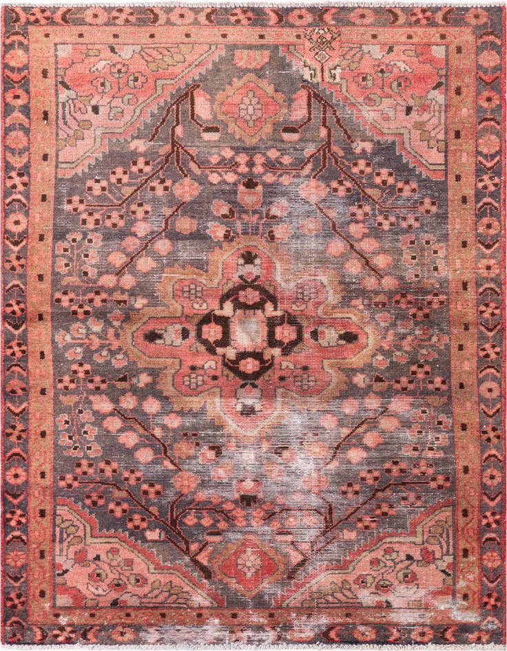 Detail image of 4' 1 x 6' 8 Hand Knotted Ultra Vintage Persian Wool Rug