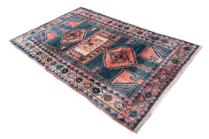 135cm x 220cm anudado a mano Ultra Vintage Alfombra Persa Lana