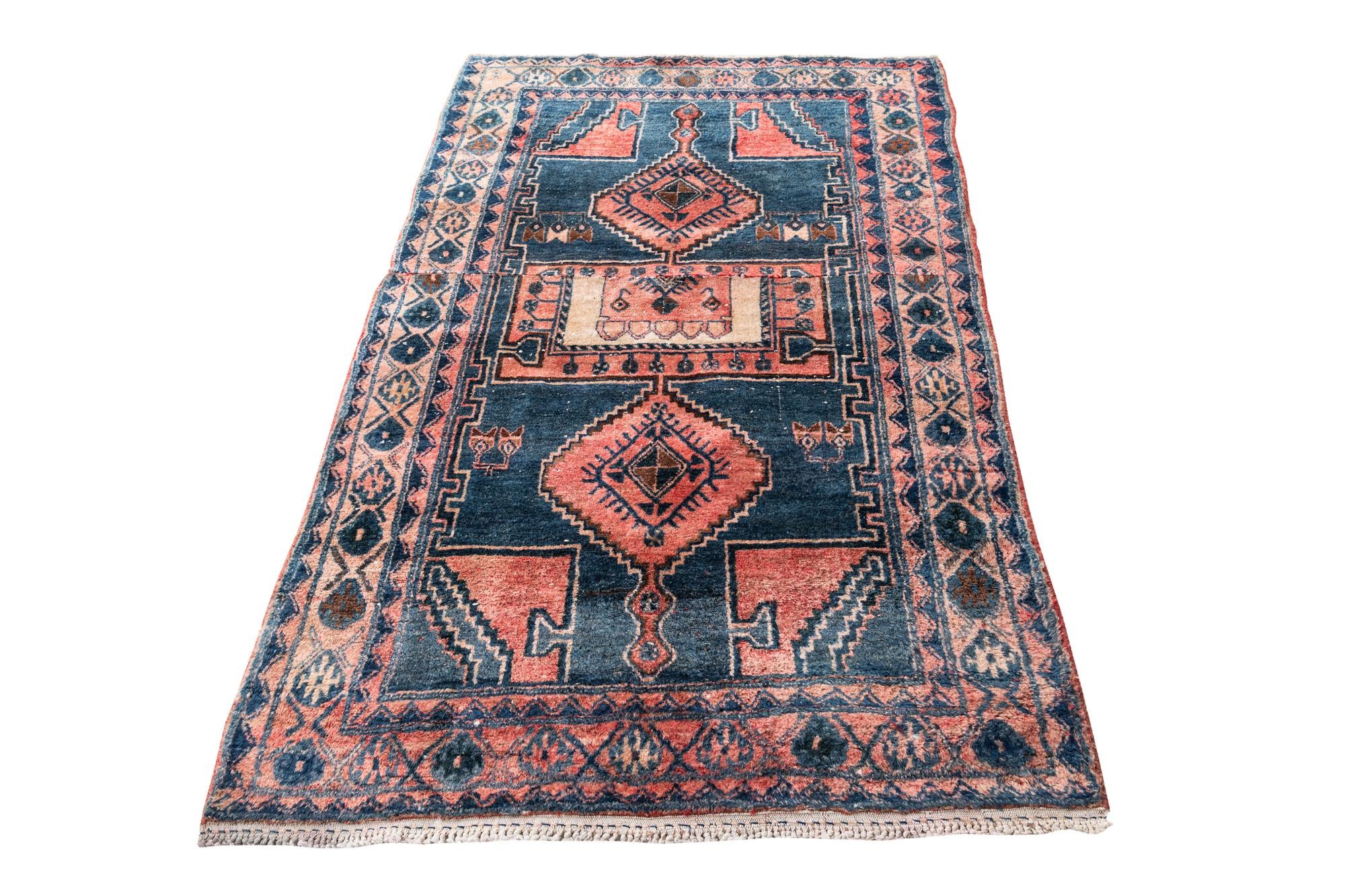 135cm x 220cm anudado a mano Ultra Vintage Alfombra Persa Lana