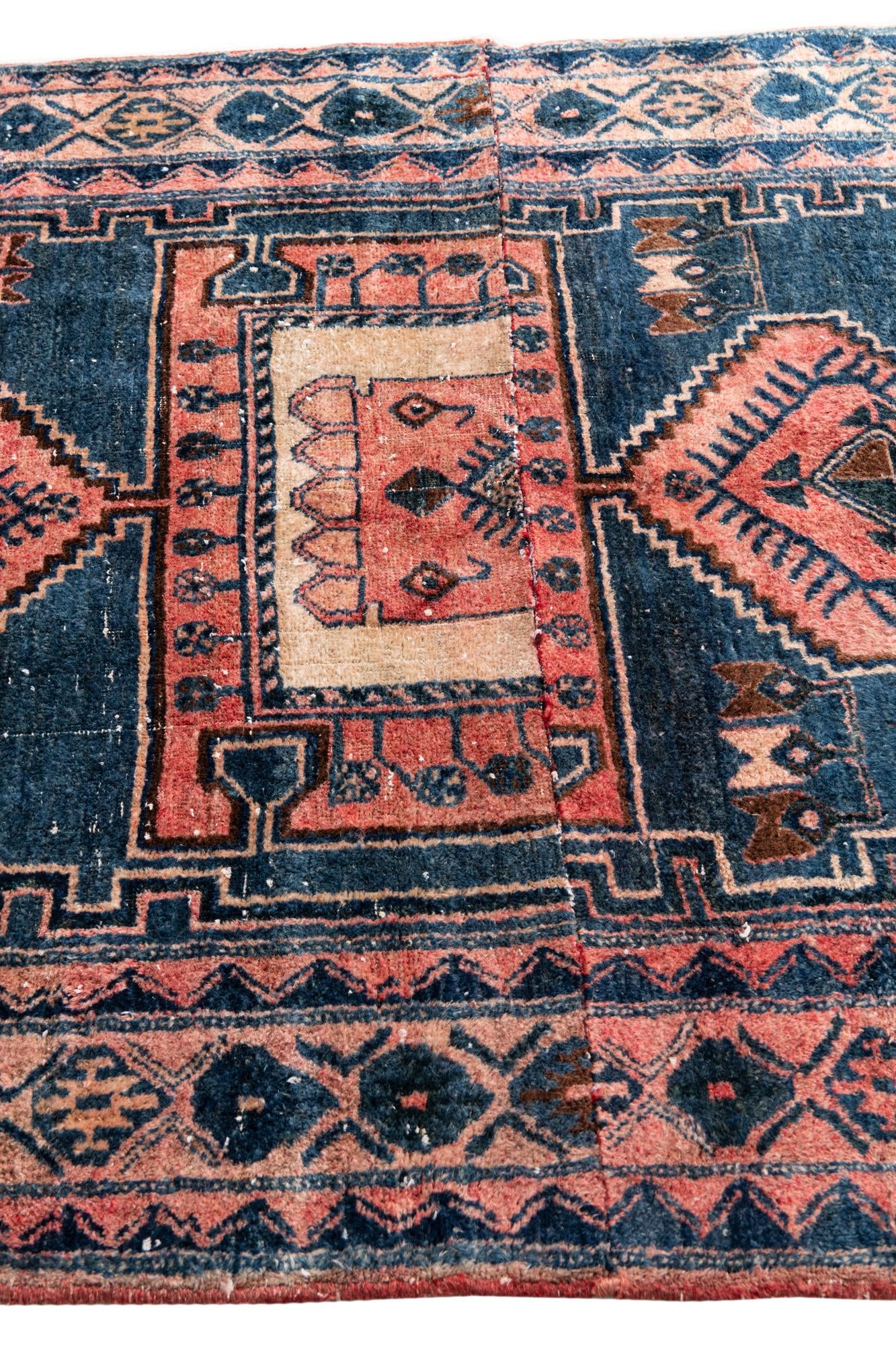 135cm x 220cm anudado a mano Ultra Vintage Alfombra Persa Lana