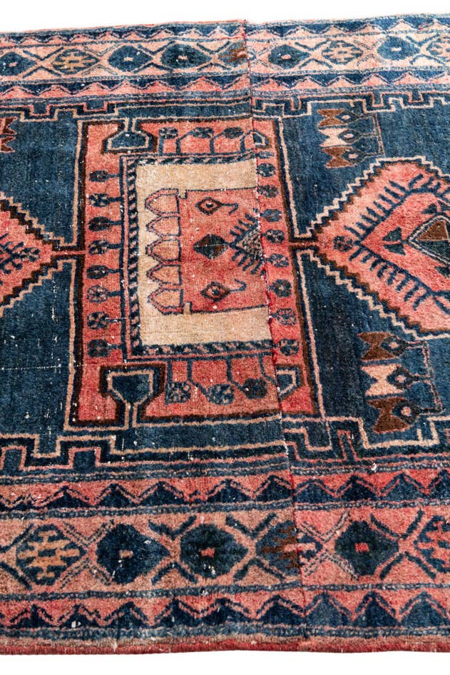 Detail image of 135cm x 220cm anudado a mano Ultra Vintage Alfombra Persa Lana