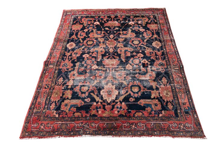 Detail image of 4' 9 x 6' Hand Knotted Ultra Vintage Persian Wool Rug