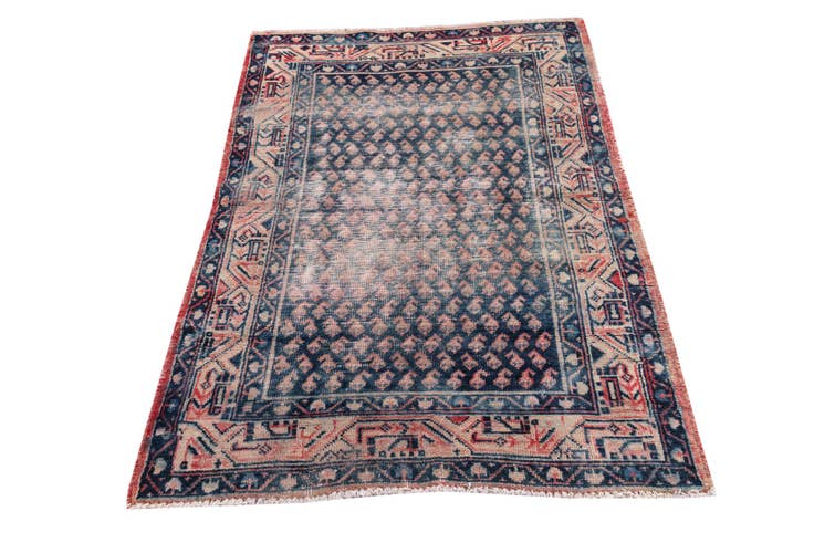 Detail image of 3' 6 x 5' 4 Hand Knotted Ultra Vintage Persian Wool Rug