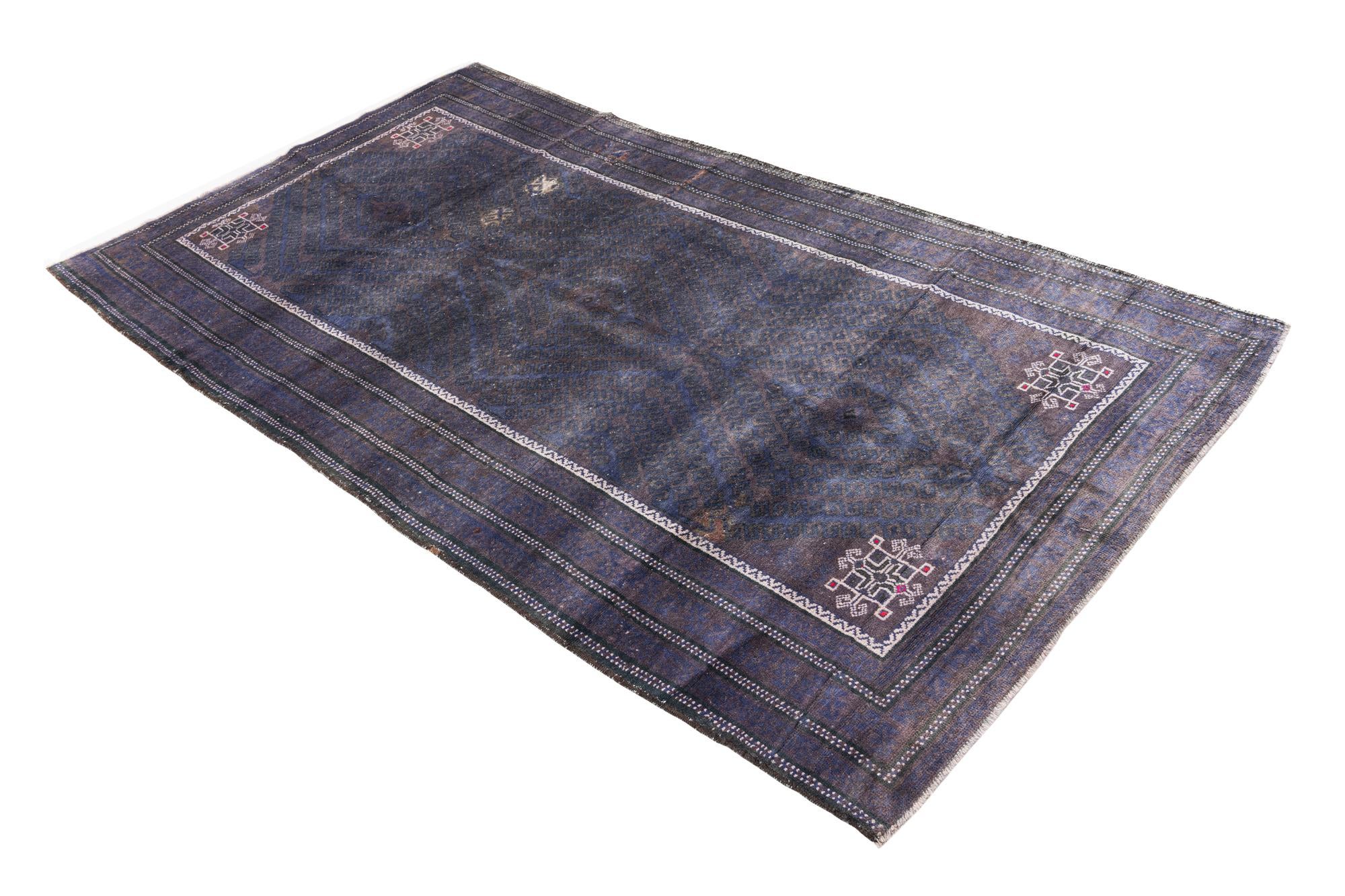 4' 2 x 7' 6 Hand Knotted Ultra Vintage Persian Wool Rug