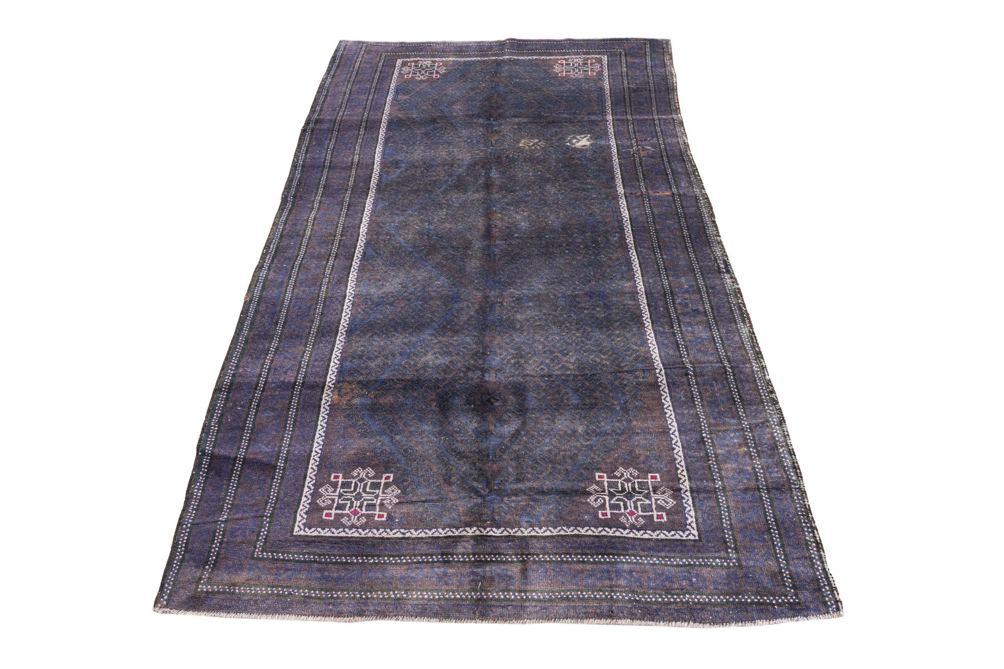 4' 2 x 7' 6 Hand Knotted Ultra Vintage Persian Wool Rug