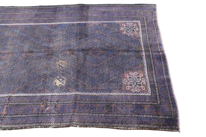 4' 2 x 7' 6 Hand Knotted Ultra Vintage Persian Wool Rug