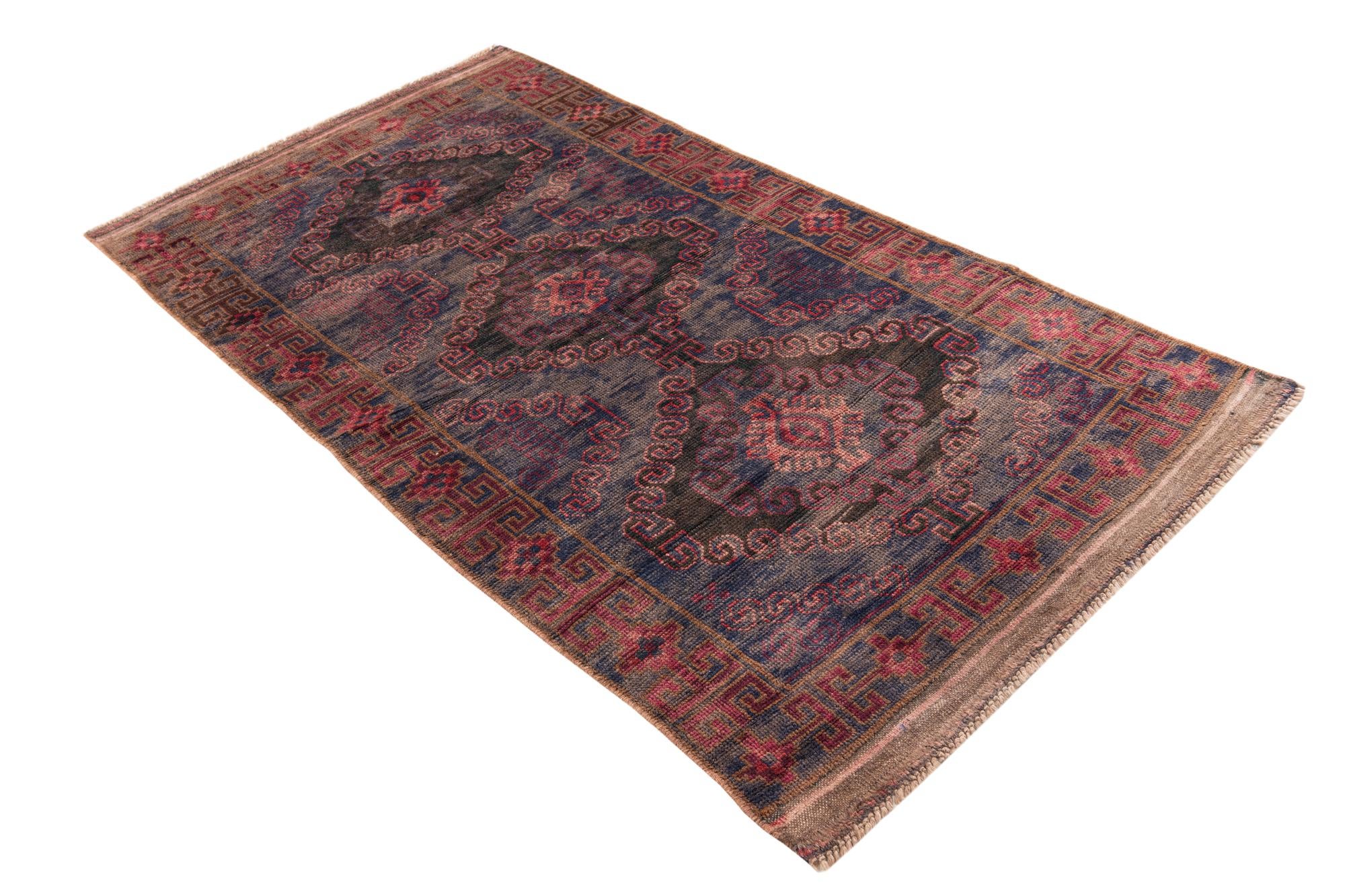 3' 5 x 6' 5 Hand Knotted Ultra Vintage Persian Wool Rug