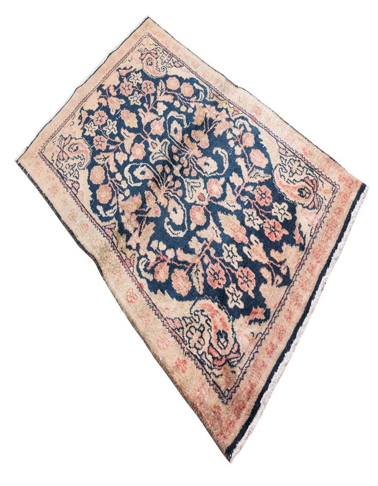 Detail image of 3' 3 x 5'  Hand Knotted Ultra Vintage Persian Wool Rug