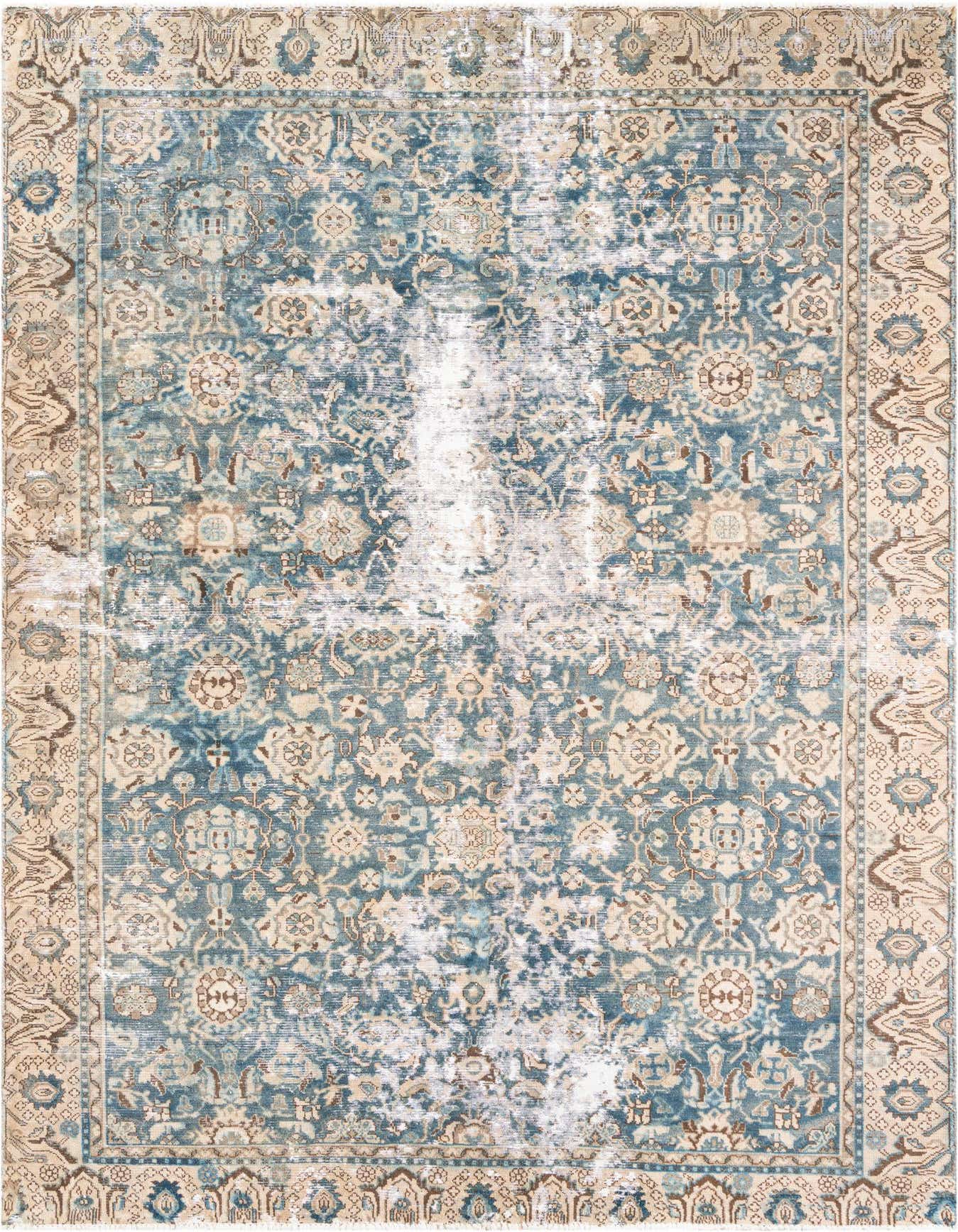 Primary image 6' 5 x 9' 3  Hand Knotted Ultra Vintage Persian Wool Rug