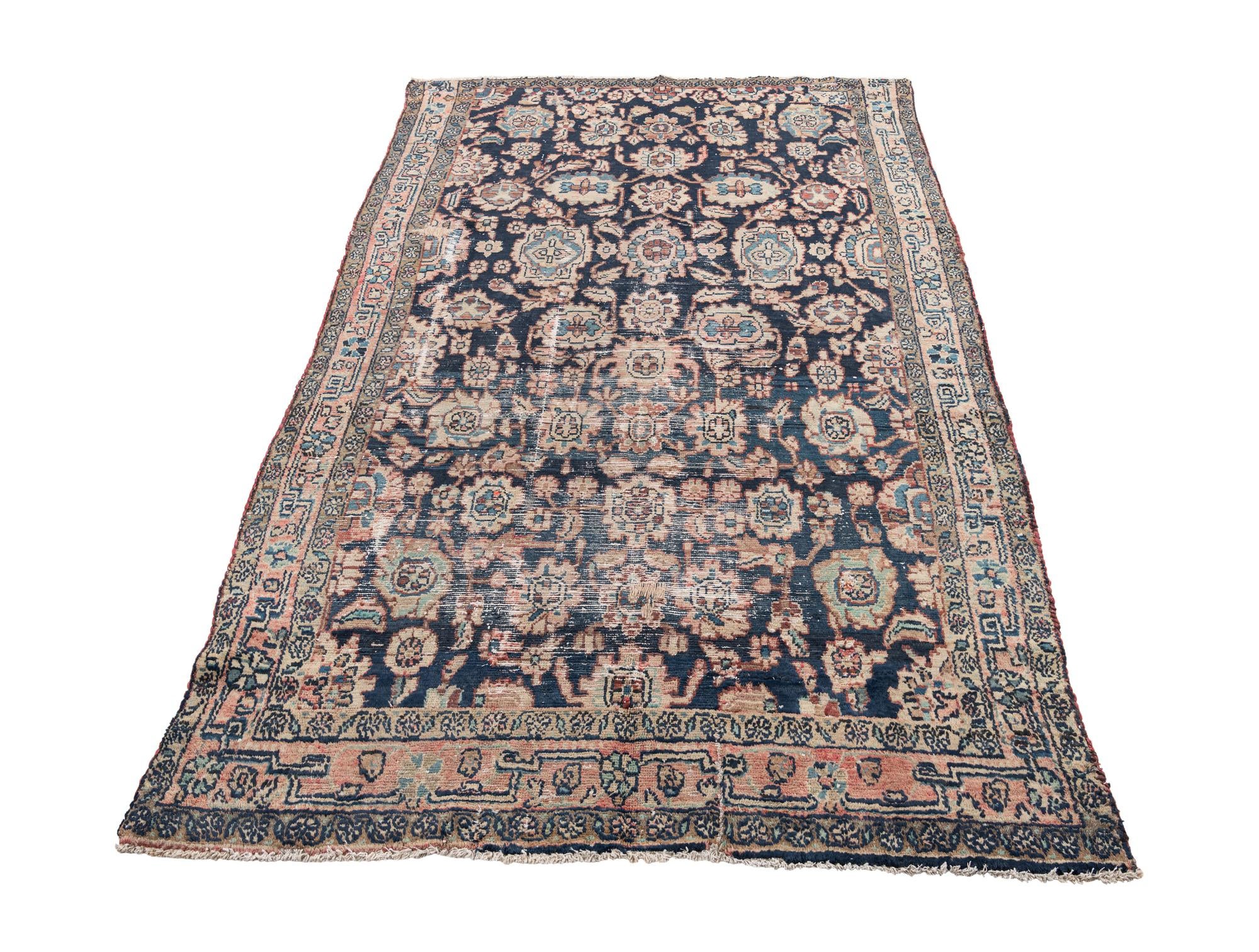 4' 6 x 7' 1 Hand Knotted Ultra Vintage Persian Wool Rug