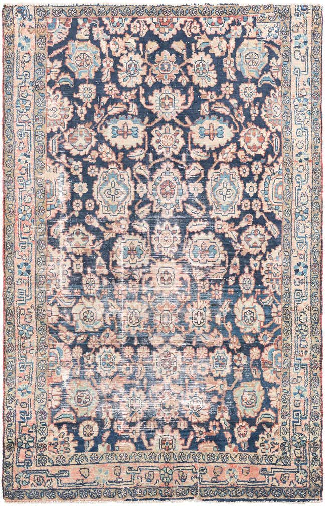 4' 6 x 7' 1 Hand Knotted Ultra Vintage Persian Wool Rug