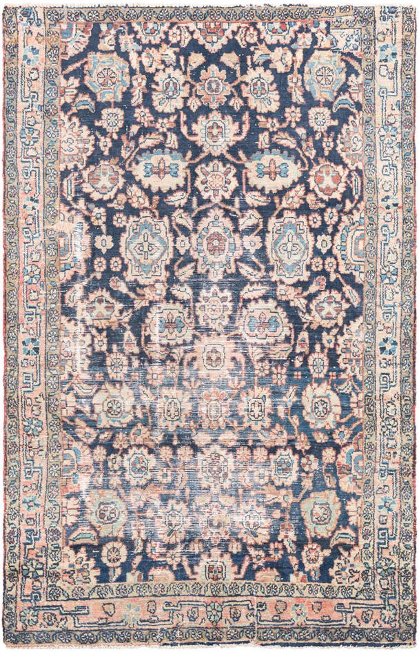 Detail image of 4' 6 x 7' 1 Hand Knotted Ultra Vintage Persian Wool Rug
