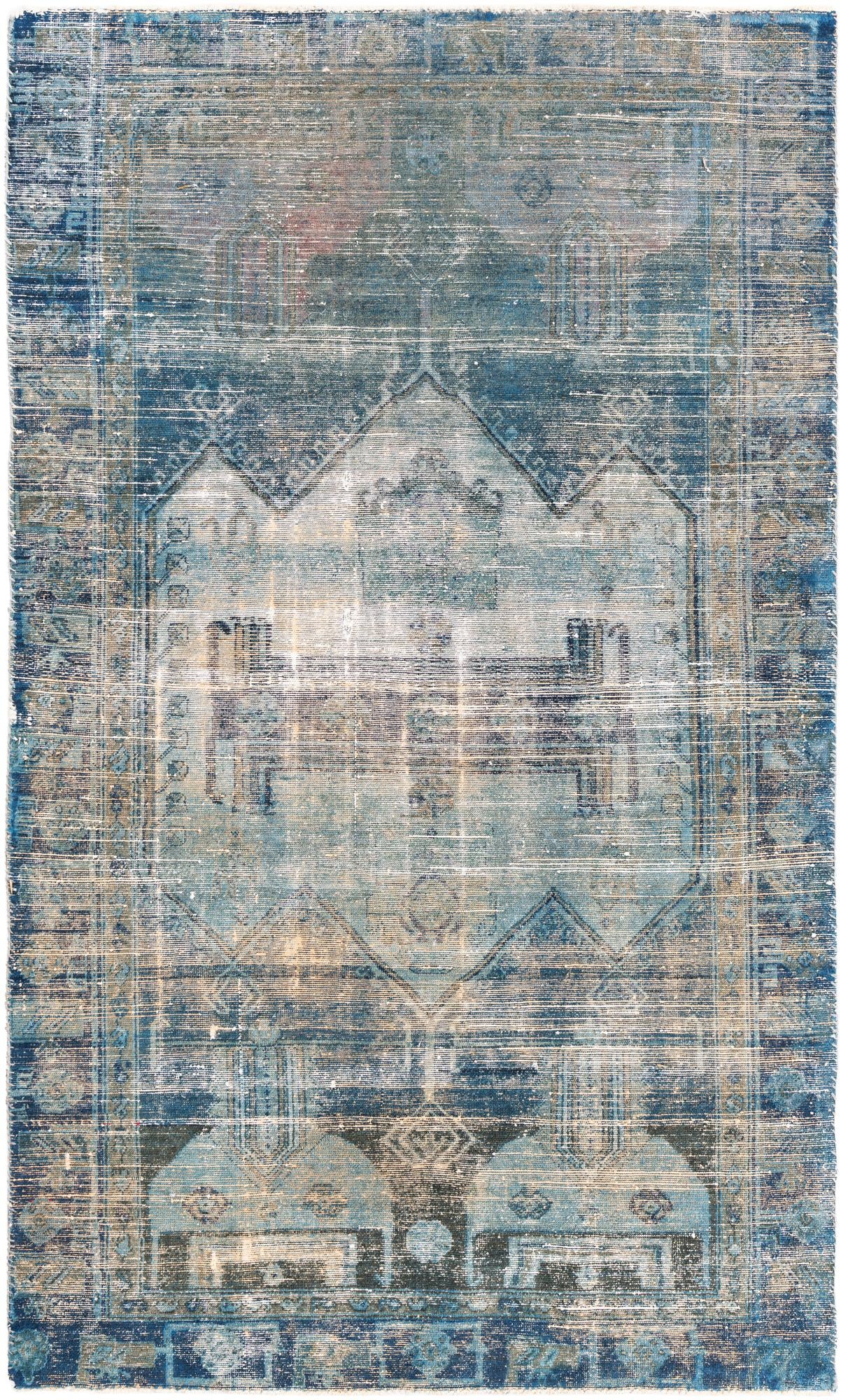 4' 7 x 7' 7 Hand Knotted Ultra Vintage Persian Wool Rug