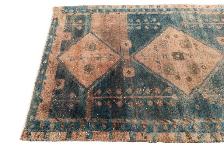 Detail image of 4' 1 x 7' Hand Knotted Ultra Vintage Persian Wool Rug