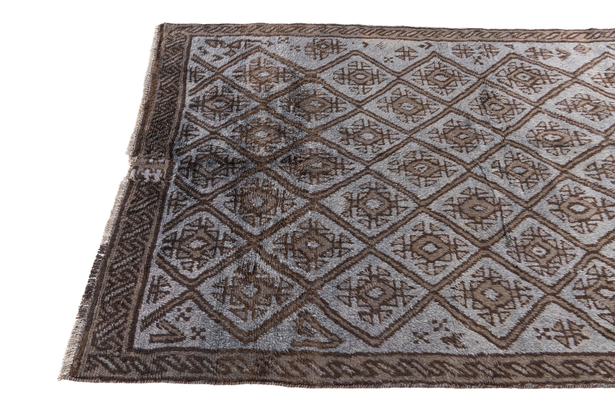 4' 1 x 6' 9 Hand Knotted Ultra Vintage Persian Wool Rug