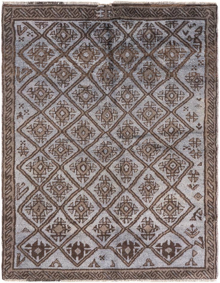Detail image of 4' 1 x 6' 9 Hand Knotted Ultra Vintage Persian Wool Rug