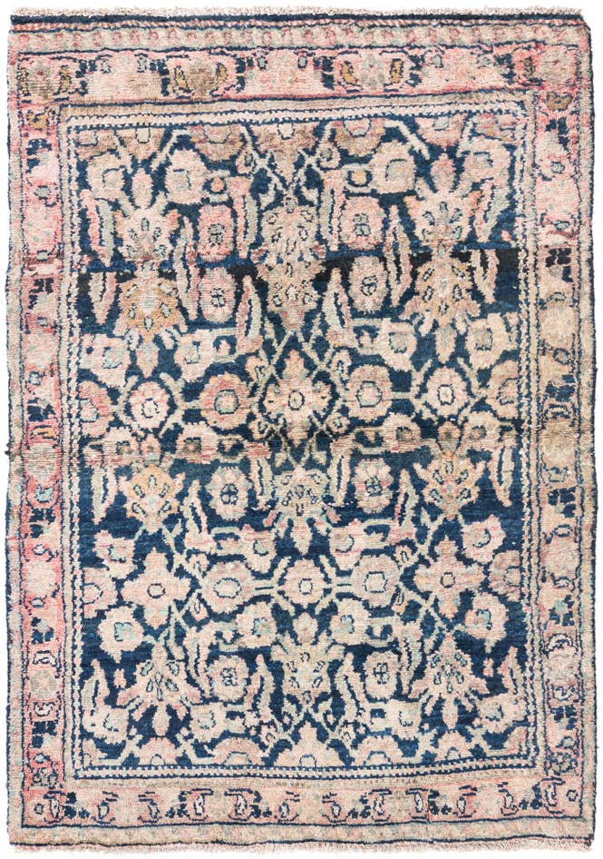 Detail image of 3' 3 x 4' 9 Hand Knotted Ultra Vintage Persian Wool Rug