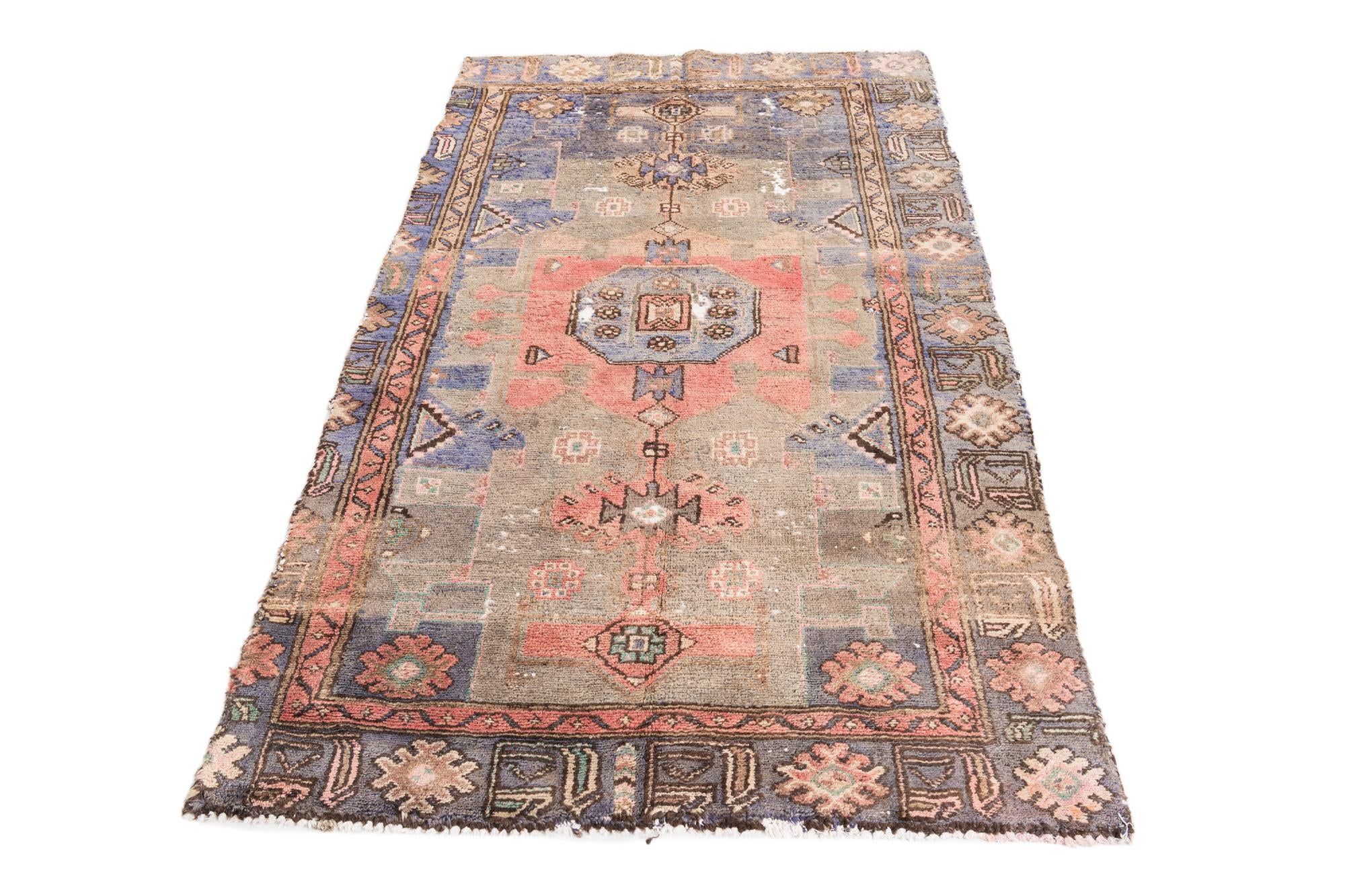 3' 8 x 6' Hand Knotted Ultra Vintage Persian Wool Rug